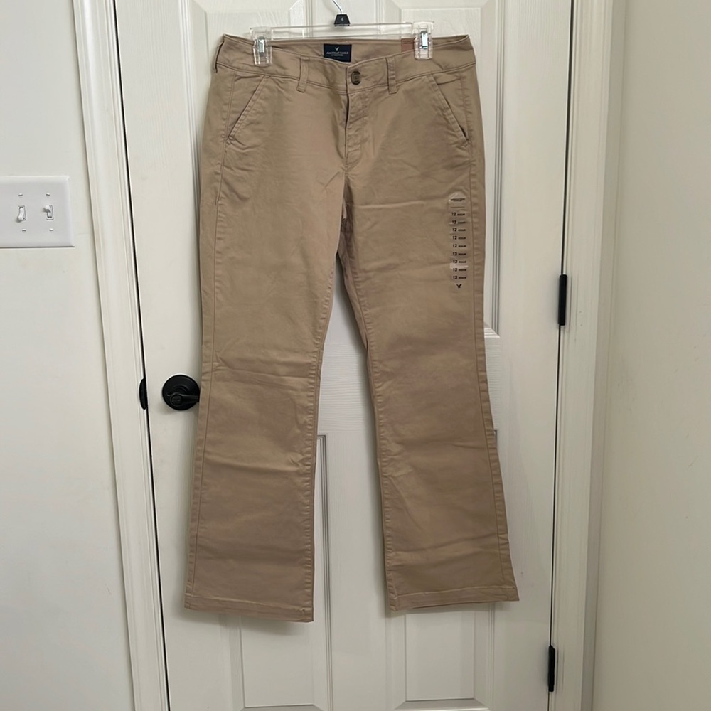 American Eagle Kick Boot Khaki Pants